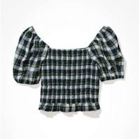 American Eagle | Puff Sleeve | Plaid | Top | Size Medium - Picture 2 of 11